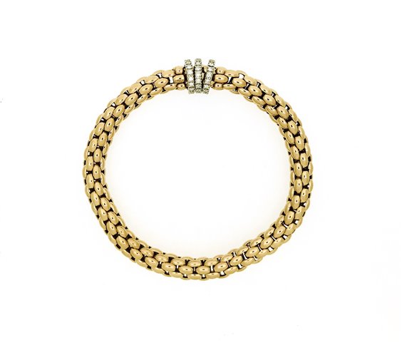 Bracelet Fope Woman Flex'It in Yellow Gold Diamante 0.58 Ct 418B-BBRM - 418B-BBRM